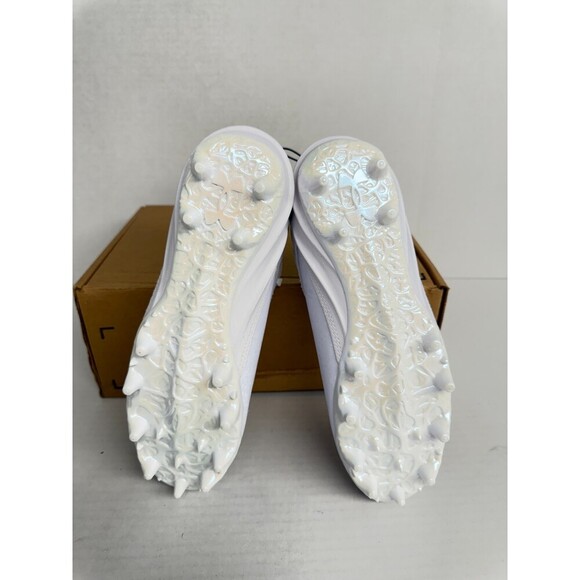 -1410 Under Armour Smoke Suede Football Cleats White/Silver-US 8.5 Mens - Picture 4 of 5